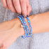 Andromède bleue | Argent | Bracelet de perles de verre galaxie